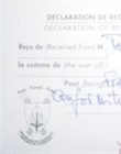 Quittance de paiement des frais d'ouverture d'un établissement